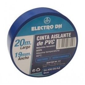 ▷ Cinta Aislante Eléctricista Azul. 20 Metros - Pack 10 uds