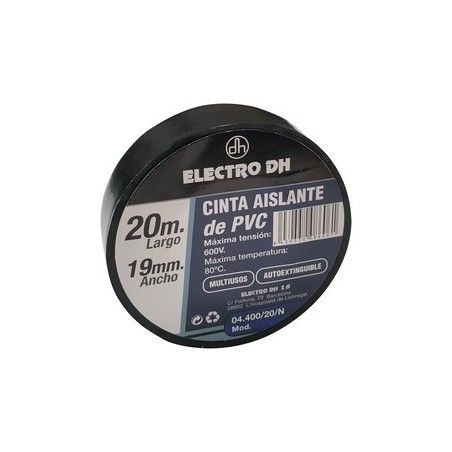 ▷ Cinta Aislante Eléctricista Negra. 20 Metros - Pack 10 uds