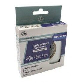 ▷ Cinta Aislante Eléctricista Profesional 20 Metros Autoextinguible Blanca - Pack 10 uds
