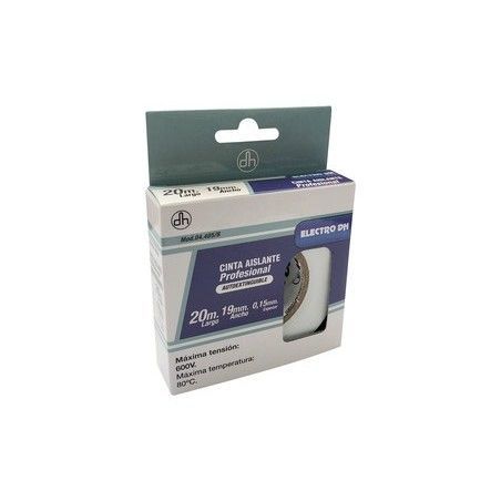 ▷ Cinta Aislante Eléctricista Profesional 20 Metros Autoextinguible Blanca - Pack 10 uds