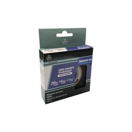 ▷ Cinta Aislante Eléctricista Profesional 20 Metros Autoextinguible - Pack 10 uds
