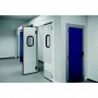 PUERTA BATIENTE POLIETILENO CON MIRILLA 2 HOJAS 230x130 MARCO PANEL BISAGRA INOX