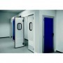 PUERTA BATIENTE POLIETILENO CON MIRILLA 2 HOJAS 260x180 MARCO PANEL BISAGRA INOX