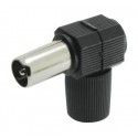 ▷ Conector Tv Macho Acodado/Bisagra. Negro - Pack 25 uds