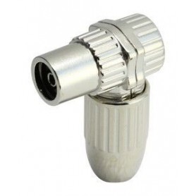 ▷ Conector Tv Hembra Acodado Metál./Blindado - Pack 10 uds