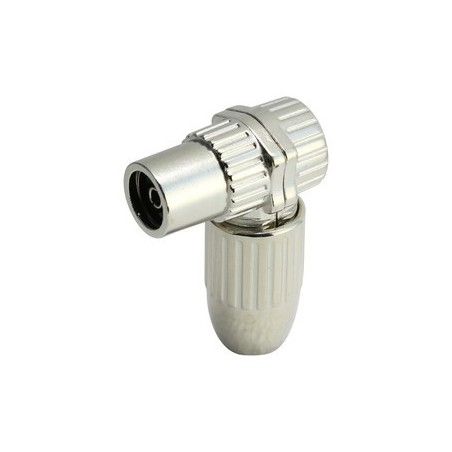 ▷ Conector Tv Hembra Acodado Metál./Blindado - Pack 10 uds