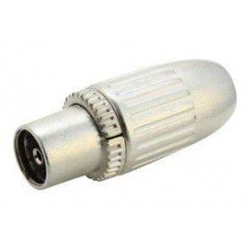 ▷ Conector Tv Hembra Recto.Metál./Blindado - Pack 25 uds