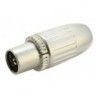 ▷ Conector Tv Hembra Recto.Metál./Blindado - Pack 25 uds