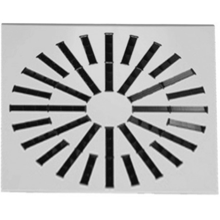 Difusor rotacional cuadrado de aletas en disposición radial MADEL AXO-S 600 lacado blanco