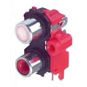 ▷ Base Coaxial Rca Hembra Doble. - Pack 25 uds