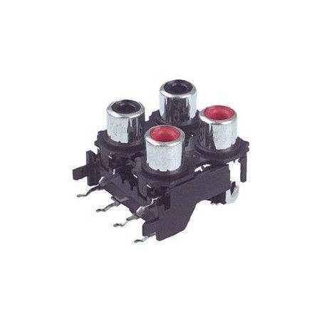 ▷ Base Coaxial Hembra 4 Rca - Pack 10 uds