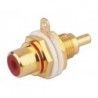 ▷ Base Coaxial Rca Hembra Roja. - Pack 25 uds