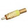 ▷ Conector Macho Rca Dorado,Aros Amarillo - Pack 10 uds