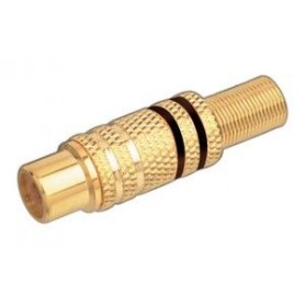 ▷ Conector Hembra coaxial RCA metálico 10.591/D/N - Pack 25 uds