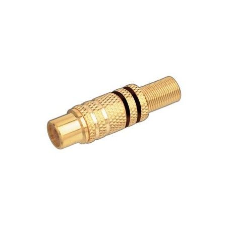 ▷ Conector Hembra coaxial RCA metálico 10.591/D/N - Pack 25 uds