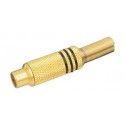 ▷ Hembra Coaxial Rca Metálica . Dorado/Negro. - Pack 10 uds