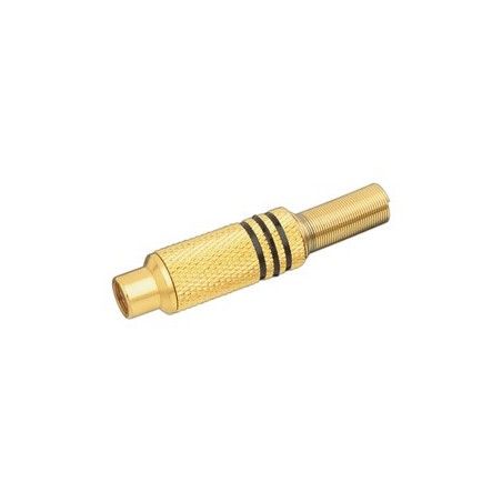 ▷ Hembra Coaxial Rca Metálica . Dorado/Negro. - Pack 10 uds