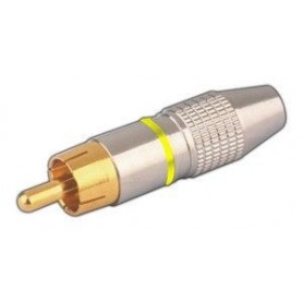 ▷ Macho Coaxial Rca Metálico. Amarillo - Pack 25 uds