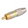 ▷ Macho Coaxial Rca Metálico. Amarillo - Pack 25 uds