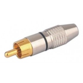 ▷ Macho Coaxial Rca Metálico. Negro. - Pack 25 uds