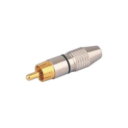 ▷ Macho Coaxial Rca Metálico. Negro. - Pack 25 uds