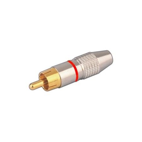 ▷ Macho Coaxial Rca Metálico. Rojo - Pack 25 uds