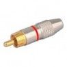 ▷ Macho Coaxial Rca Metálico. Rojo - Pack 25 uds