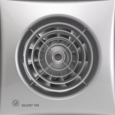 Extractor baño frontal plata S&P SILENT-100CZ SILVER Ø100mm