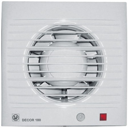Extractor baño frontal blanco S&P DECOR-100 CRZ temporizador  Ø100mm