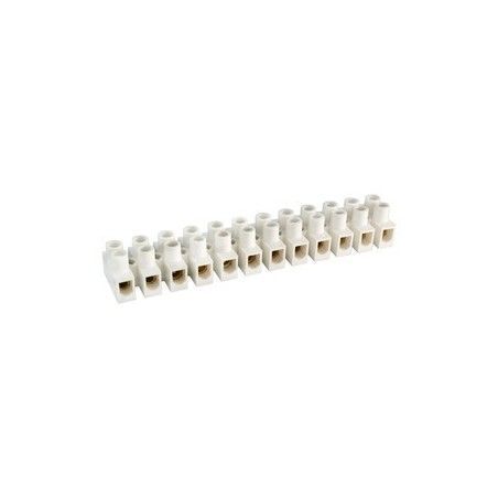 ▷ Regleta 12 Contactos 41A./57A Sección 10Mm.Blanca - Pack 10 uds