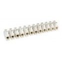 ▷ Regleta 12 Contactos 10A/24A.Sección 2.5Mm.Blanca - Pack 10 uds