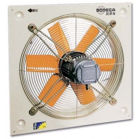 Ventilador helicoidal mural pared hélice aluminio antideflagrante SODECA HCDF-40-4T Ø400mm dirección aire motor-hélice