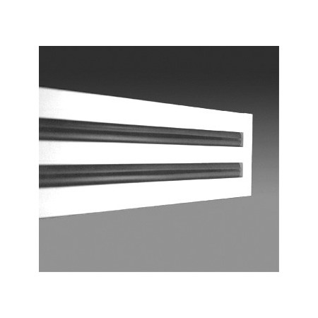 Difusor lineal sectorizado  MADEL LSD-AR+PLSD 1x1900mm con plenum . Acabado anodizado plata mate