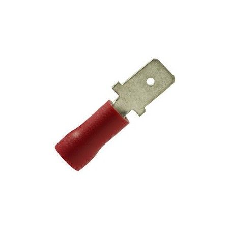 ▷ Faston Macho Aislado 4.8Mm. Rojo - Pack 100 uds