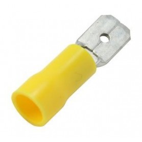 ▷ Faston Macho Aislado 6.35Mm. Amarillo - Pack 100 uds