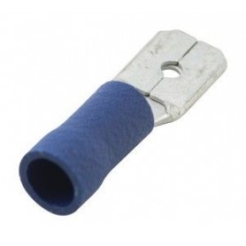 ▷ Faston Macho Aislado 6.35Mm. Azul - Pack 100 uds