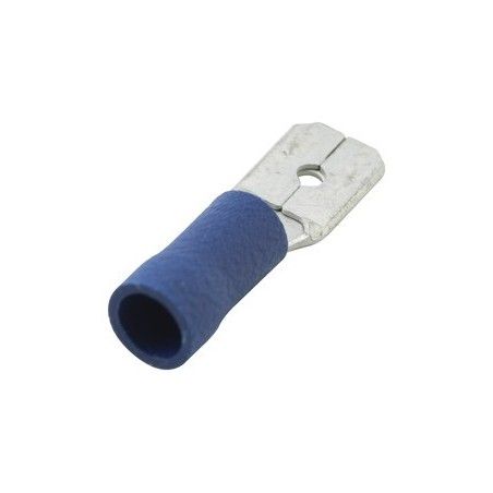 ▷ Faston Macho Aislado 6.35Mm. Azul - Pack 100 uds