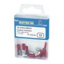 ▷ Caja 10 Faston Hembra Aislado 4.8 Rojo - Pack 5 uds