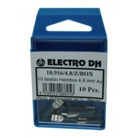 ▷ Caja 10 Faston Hembra Aislado 4.8 Azul - Pack 5 uds