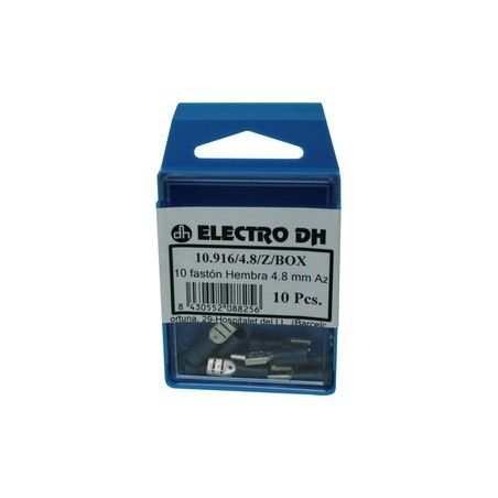 ▷ Caja 10 Faston Hembra Aislado 4.8 Azul - Pack 5 uds
