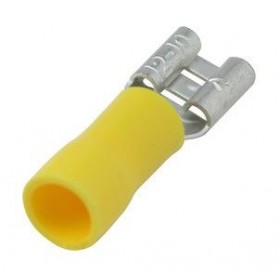 ▷ Faston Hembra Aislado 6.35Mm. Amarillo - Pack 100 uds