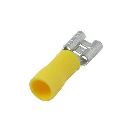 ▷ Faston Hembra Aislado 6.35Mm. Amarillo - Pack 100 uds