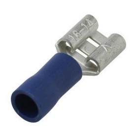 ▷ Faston Hembra Aislado 6.35Mm. Azul - Pack 100 uds