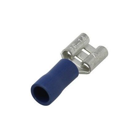 ▷ Faston Hembra Aislado 6.35Mm. Azul - Pack 100 uds