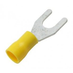 ▷ Terminal Horquilla 6.4 Mm. Amarillo. - Pack 100 uds