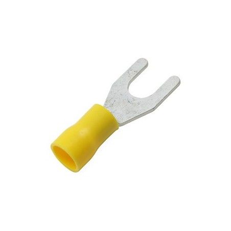 ▷ Terminal Horquilla 6.4 Mm. Amarillo. - Pack 100 uds