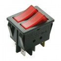 ▷ Interruptor 2Teclas Luminoso Rojas Con N - Pack 25 uds