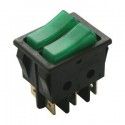 ▷ Interruptor 2 Teclas Luminoso Con N T/Verde Fluor - Pack 50 uds