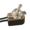 ▷ Interruptor Unipolar On-Off+ Palanca Metálica Conexión Cable - Pack 10 uds