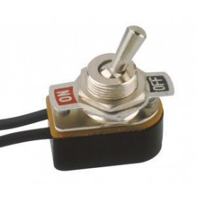 ▷ Interruptor Unipolar On-Off+ Palanca Metálica Conexión Cable - Pack 10 uds